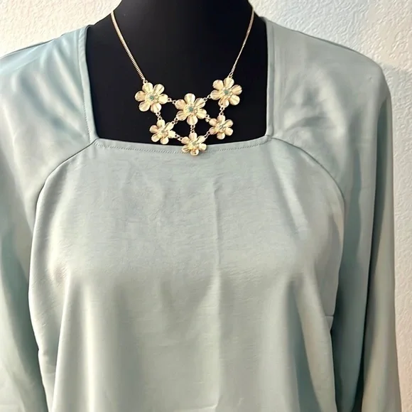 Prologue,Fabulous Sleeves, Celery Green Beauty, Square-Princess Neckline, EUC,XL - Picture 7 of 11